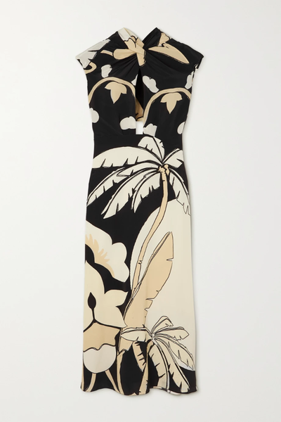 유럽직배송 요한나오르티츠 원피스 JOHANNA ORTIZ + NET SUSTAIN Early Evenings cutout printed silk crepe de chine midi dress 33258524072761265
