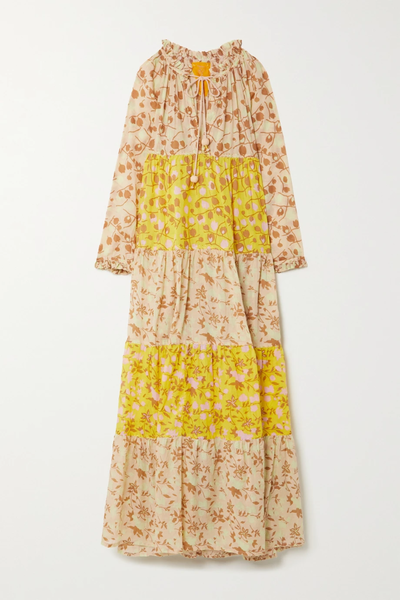 유럽직배송 YVONNE S Ruffled tiered floral-print cotton-voile maxi dress 36093695689052363