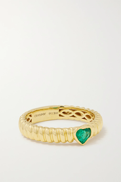 유럽직배송 아니타고 반지 ANITA KO Zoe 18-karat gold emerald ring 38063312418586148
