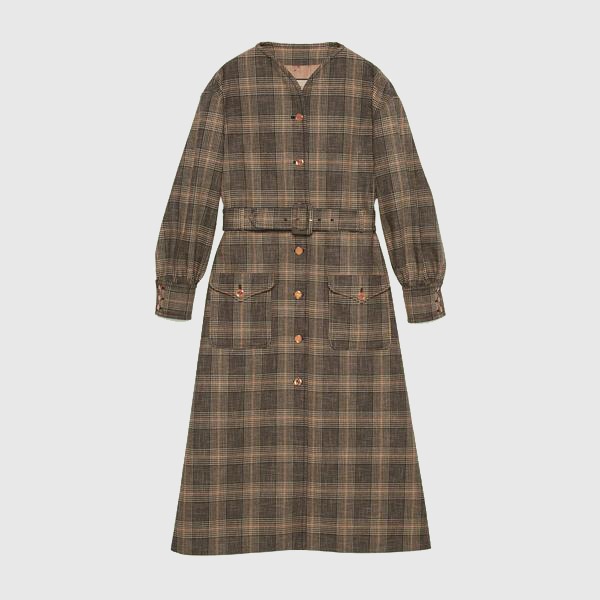 유럽직배송 구찌 코트 GUCCI Prince of Wales wool cotton coat 699152ZAI2K1043