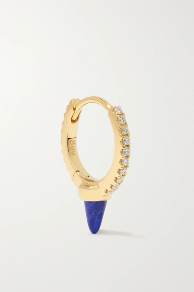 유럽직배송 마리아타쉬 싱글 귀걸이 MARIA TASH 8mm 18-karat white gold, diamond and lapis lazuli single hoop earring 32027475399557712