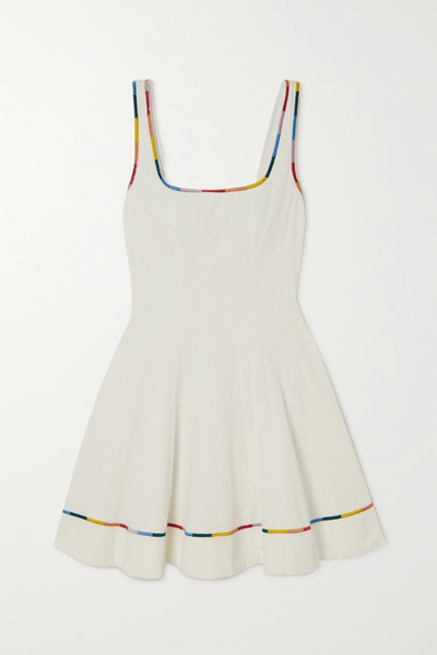 유럽직배송 스타우드 미니원피스 STAUD Wells embroidered perforated Swiss-dot cotton-twill mini dress 33258524072417509