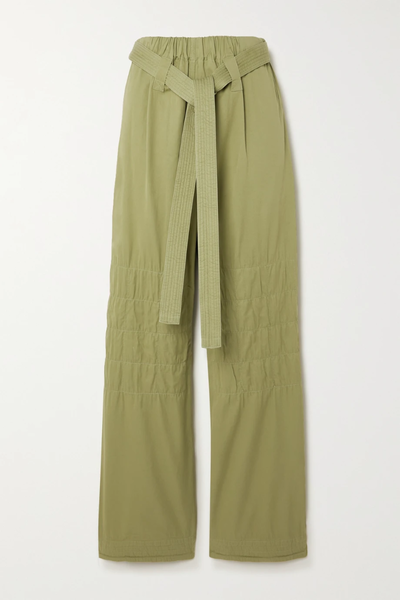 유럽직배송 스텔라맥카트니 STELLA MCCARTNEY Belted washed organic cotton-blend twill wide-leg trousers 33258524071977097