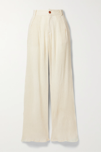 유럽직배송 SAVANNAH MORROW Hali crinkled silk and bamboo-blend straight-leg pants 32027475400192231