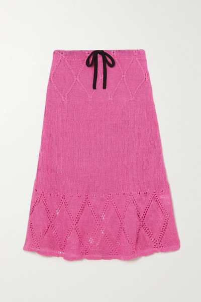 유럽직배송 CORMIO Carla pointelle-knit linen skirt 34344356236567377