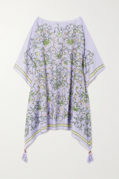 유럽직배송 토리버치 TORY BURCH Tasseled floral-print cotton and silk-blend kaftan 36856120584984696
