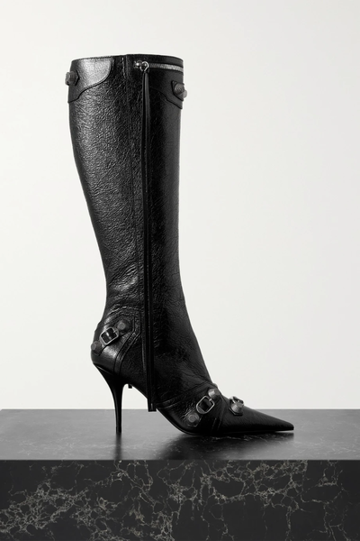 유럽직배송 발렌시아가 롱부츠 BALENCIAGA Cagole embellished textured-leather knee boots 38063312419921672
