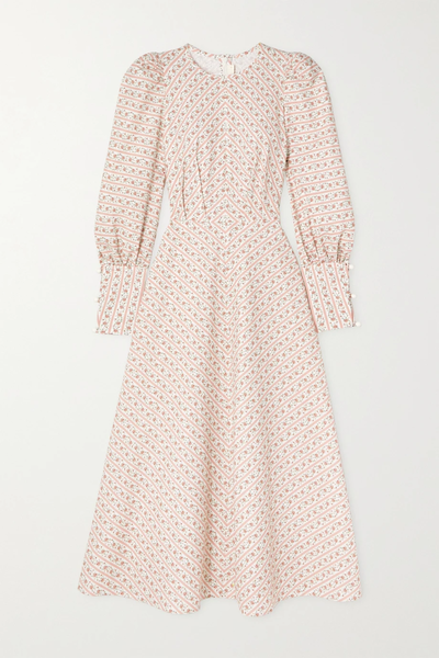유럽직배송 ANNA MASON Angelica button-detailed floral-print cotton-poplin midi dress 38063312420538028