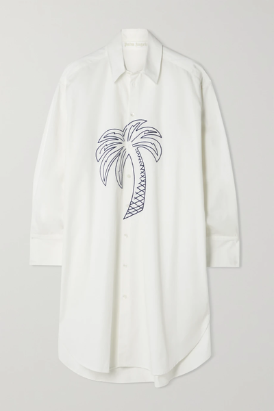 유럽직배송 팜엔젤스 원피스 PALM ANGELS Palm embroidered cotton-twill shirt dress 36856120585356478