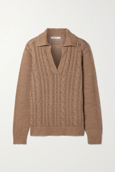 유럽직배송 막스마라 스웨터 MAX MARA Velo cable-knit linen sweater 29419655932408387