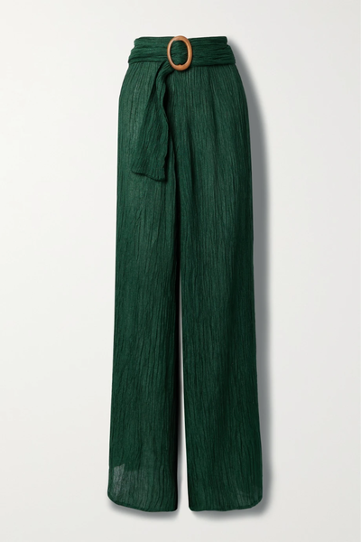 유럽직배송 SAVANNAH MORROW + NET SUSTAIN Tayen belted peace silk and bamboo-blend crepon wide-leg pants 38063312418944002