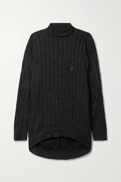유럽직배송 발렌시아가 스웨터 BALENCIAGA Embroidered ribbed silk turtleneck sweater 38063312418722254