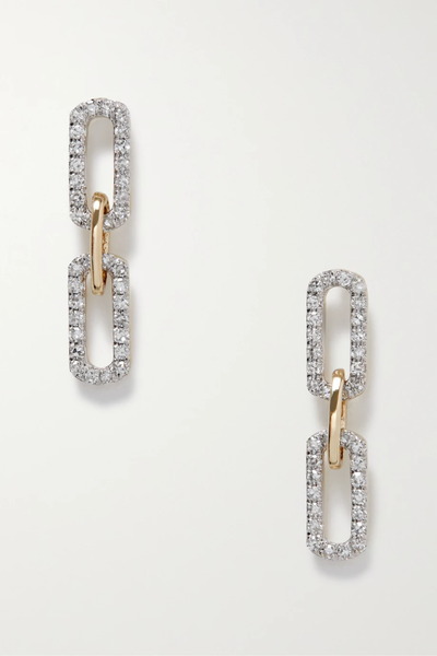 유럽직배송 스톤앤스트랜드 귀걸이 STONE AND STRAND Sparkle Chain 10-karat gold diamond earrings 42247633208027186