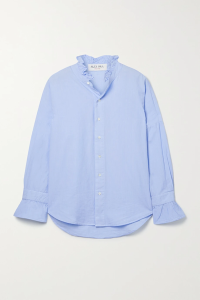 유럽직배송 알렉스밀 셔츠 ALEX MILL Ruffled cotton-poplin shirt 38063312418128916