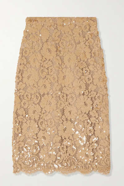 유럽직배송 마이클코어스콜렉션 스커트 MICHAEL KORS COLLECTION Paillette-embellished cotton-blend corded lace skirt 34344356236785854