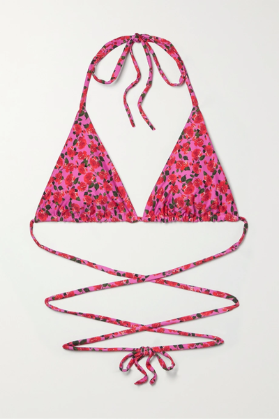 유럽직배송 마그다부트림 비키니 MAGDA BUTRYM Floral-print triangle halterneck bikini top 36856120584984737