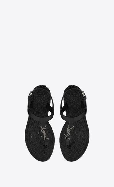 유럽직배송 입생로랑 플랫 샌들 SAINT LAURENT cassandra flat sandals in smooth leather with silver-tone monogram 688692DWELL1000