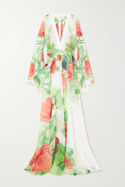 유럽직배송 엘리사브 ELIE SAAB Belted wrap-effect floral-print silk-georgette gown 33258524072259940