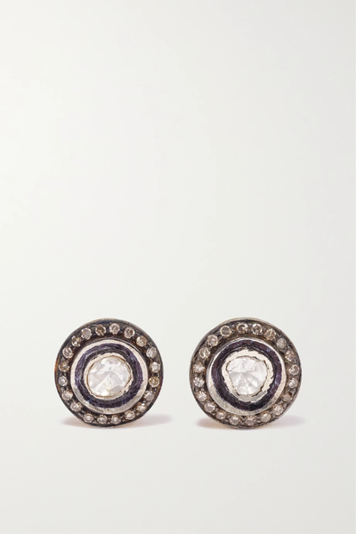 유럽직배송 암라팔리 귀걸이 AMRAPALI Sterling silver and 18-karat gold diamond earrings 30629810019621762