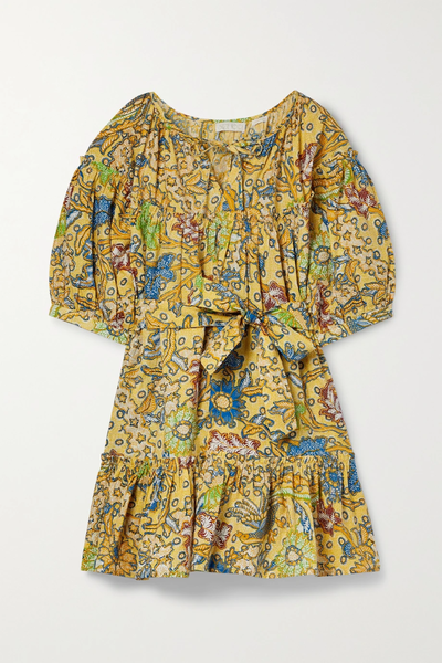 유럽직배송 SUZIE KONDI Vari belted tiered printed cotton-poplin mini dress 34344356236892930