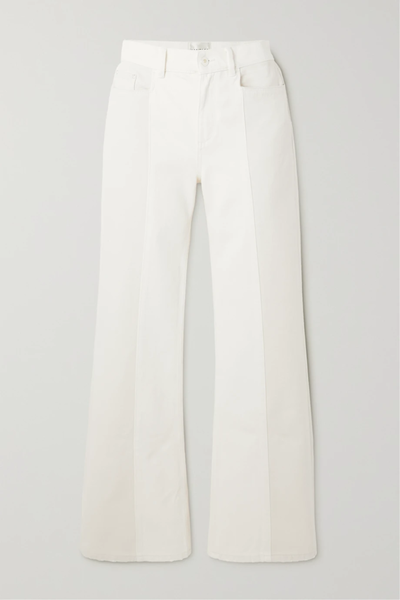 유럽직배송 반들러 WANDLER + NET SUSTAIN Daisy paneled color-block mid-rise flared organic jeans 36093695688881799