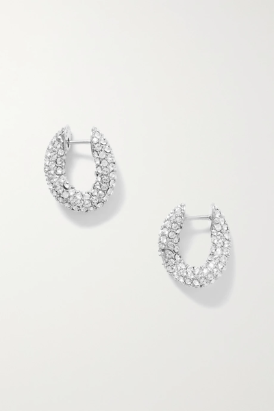 유럽직배송 발렌시아가 귀걸이 BALENCIAGA Loop XXS silver-tone crystal earrings 4394988609284054