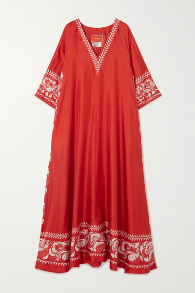 유럽직배송 라더블제이 원피스 LA DOUBLEJ Muumuu printed silk-twill maxi dress 38063312420408836
