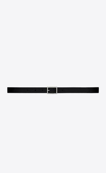 유럽직배송 입생로랑 여성벨트 SAINT LAURENT strass buckle belt in smooth leather 710089AAALU1067