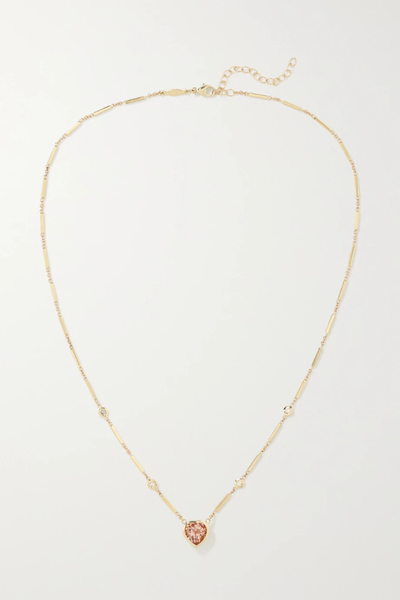 유럽직배송 잭키에이슈 목걸이 JACQUIE AICHE 14-karat gold, morganite and diamond necklace 38063312419089206