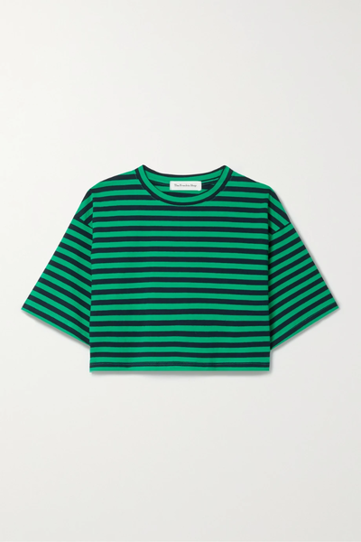 유럽직배송 프랭키샵 티셔츠 FRANKIE SHOP Karina cropped striped cotton-jersey T-shirt 1647597283494313