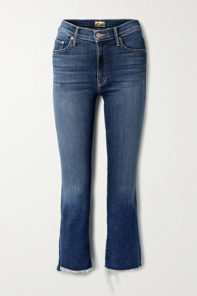유럽직배송 마더 청바지 MOTHER The Insider cropped frayed high-rise flared jeans 11452292646162996