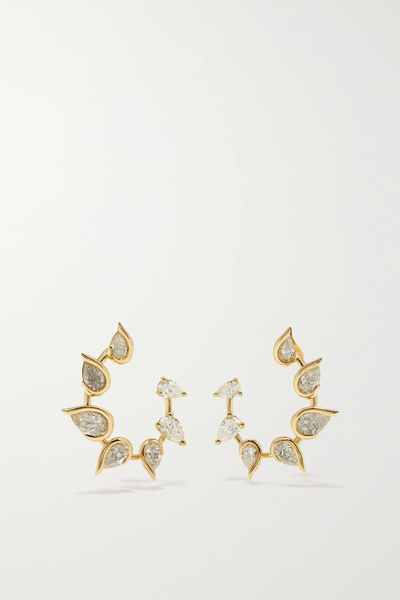 유럽직배송 페르난도조지 귀걸이 FERNANDO JORGE Flicker 18-karat gold diamond hoop earrings 36856120584954104