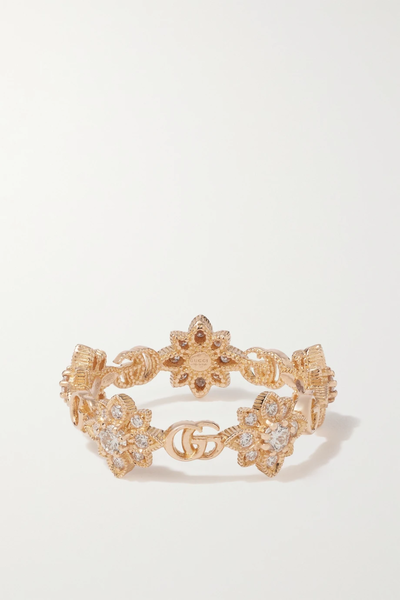 유럽직배송 구찌 반지 GUCCI Flora 18-karat rose gold diamond ring 43769801098180958