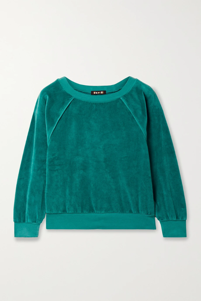 유럽직배송 SUZIE KONDI Cropped cotton-blend velour sweatshirt 11452292646156561