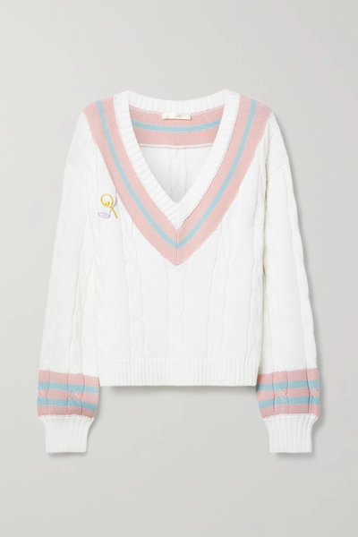 유럽직배송 러브샤크팬시 스웨터 LOVESHACKFANCY Malaine embroidered cable-knit sweater 33258524072022216