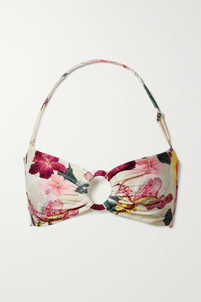 유럽직배송 팻보 비키니 PATBO Hibiscus floral-print bandeau bikini top 42247633207904830