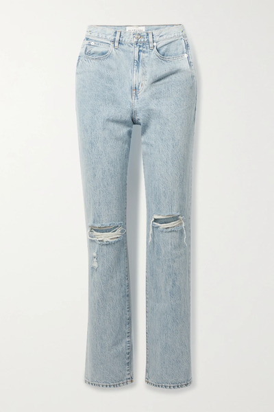 유럽직배송 실버레이크 청바지 SLVRLAKE + NET SUSTAIN London distressed high-rise straight-leg jeans 11452292646140923