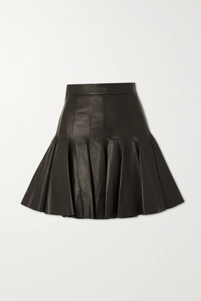 유럽직배송 SERGIO HUDSON Pleated leather mini skirt 38063312419153680