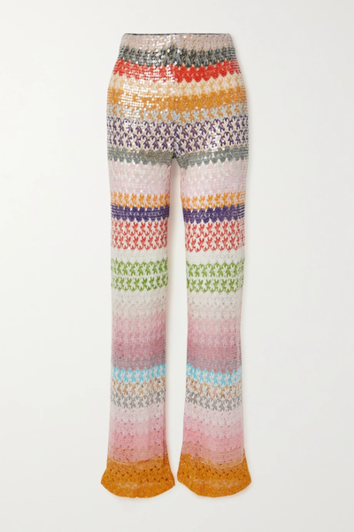 유럽직배송 미쏘니 팬츠 MISSONI Mare sequined metallic crochet-knit wide-leg pants 32027475400243219
