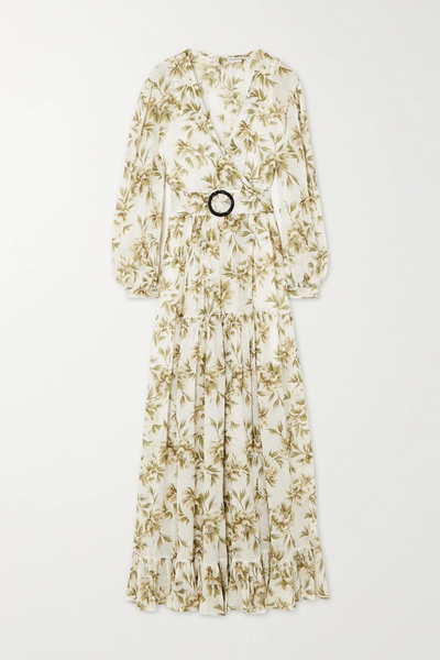 유럽직배송 EVARAE River belted printed organic silk maxi dress 38063312420588149
