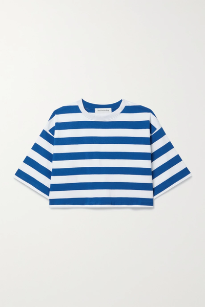 유럽직배송 프랭키샵 티셔츠 FRANKIE SHOP Karina cropped striped cotton-jersey T-shirt 1647597283494292