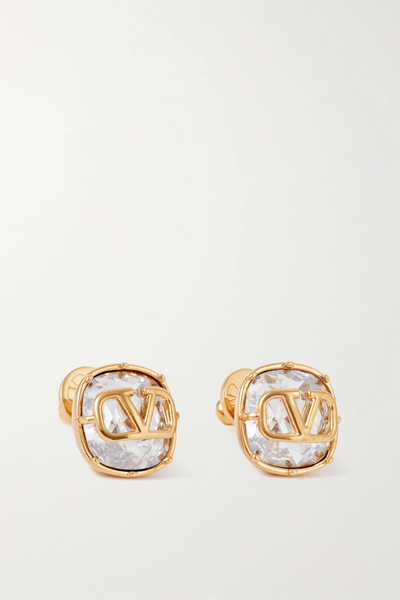 유럽직배송 발렌티노 귀걸이 VALENTINO Valentino Garavani VLogo gold-tone Swarovski crystal earrings 43769801096591897