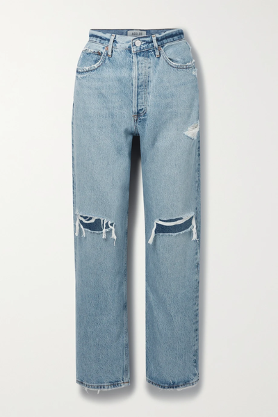 유럽직배송 에이골디 청바지 AGOLDE 90s distressed mid-rise straight-leg organic jeans 43769801096195772