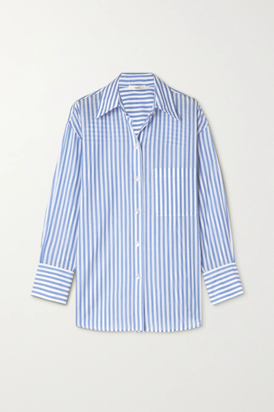 유럽직배송 빈스 셔츠 VINCE Striped cotton-voile shirt 38063312420510264