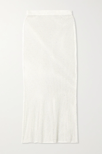 유럽직배송 LESLIE AMON Crystal-embellished open-knit midi skirt 45666037504791270