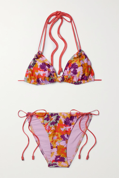 유럽직배송 짐머만 비키니 ZIMMERMANN Violet knotted floral-print halterneck bikini 42247633207937245