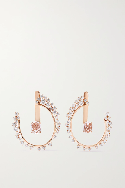 유럽직배송 ANANYA Scatter 18-karat rose gold, diamond and sapphire earrings 1647597283549433
