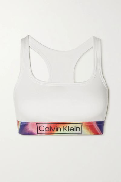 유럽직배송 캘빈클라인 CALVIN KLEIN Reimagined Heritage Pride printed stretch-cotton jersey soft-cup bra 38063312419128857