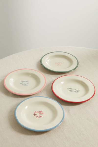 유럽직배송 LAETITIA ROUGET Mushroom set of four ceramic dessert plates 1647597277634138