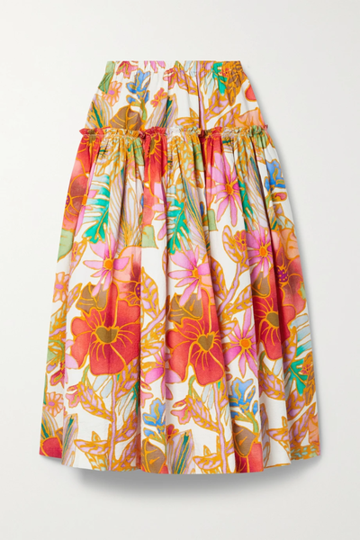 유럽직배송 마라호프만 스커트 MARA HOFFMAN Alejandra floral-print organic cotton-jacquard midi skirt 42247633207892130